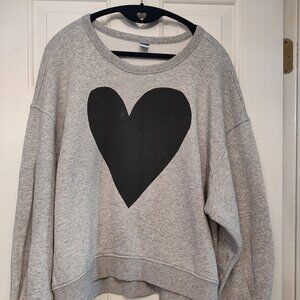 Women's XL Gray Cropped Sweatshirt